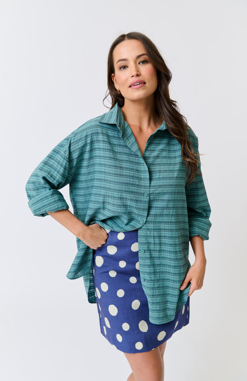 Maya Shirt - Jade Check