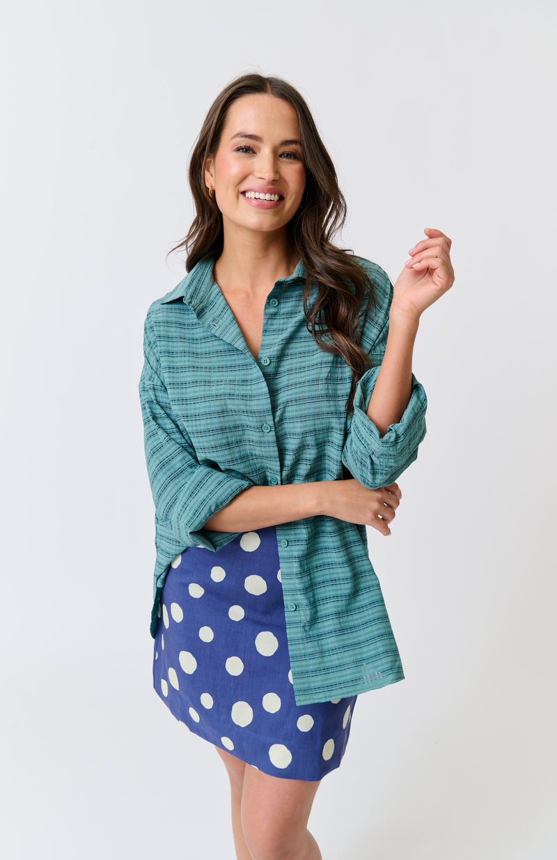 Maya Shirt - Jade Check
