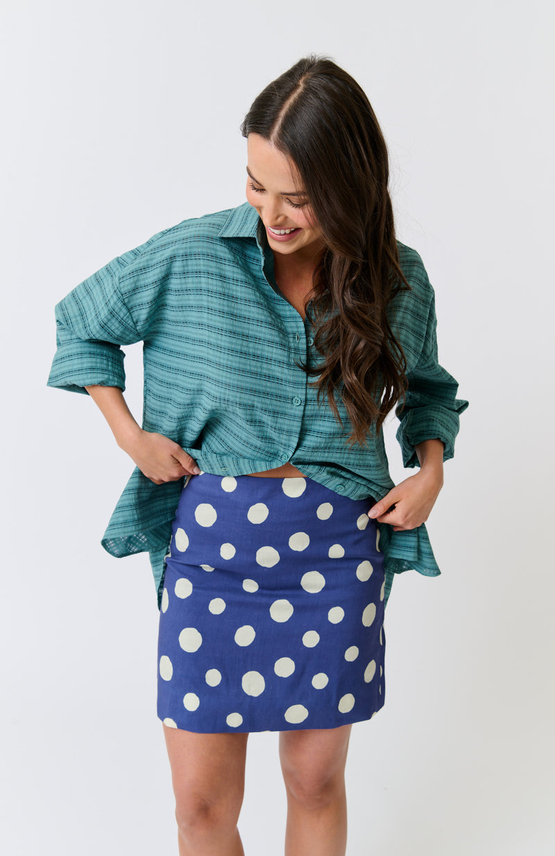 Maya Shirt - Jade Check