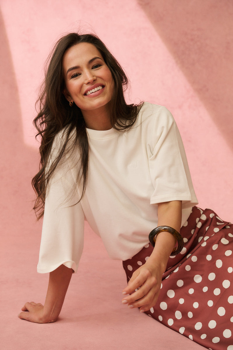 Millie Slip Skirt - Rust/Cream Spot