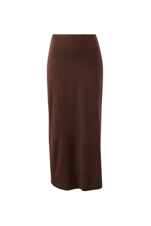 Clara Column Skirt - Chocolate. Ceres Life