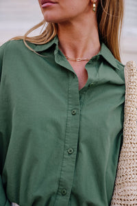 Clover Tie Shirt - Basil. Ceres Life