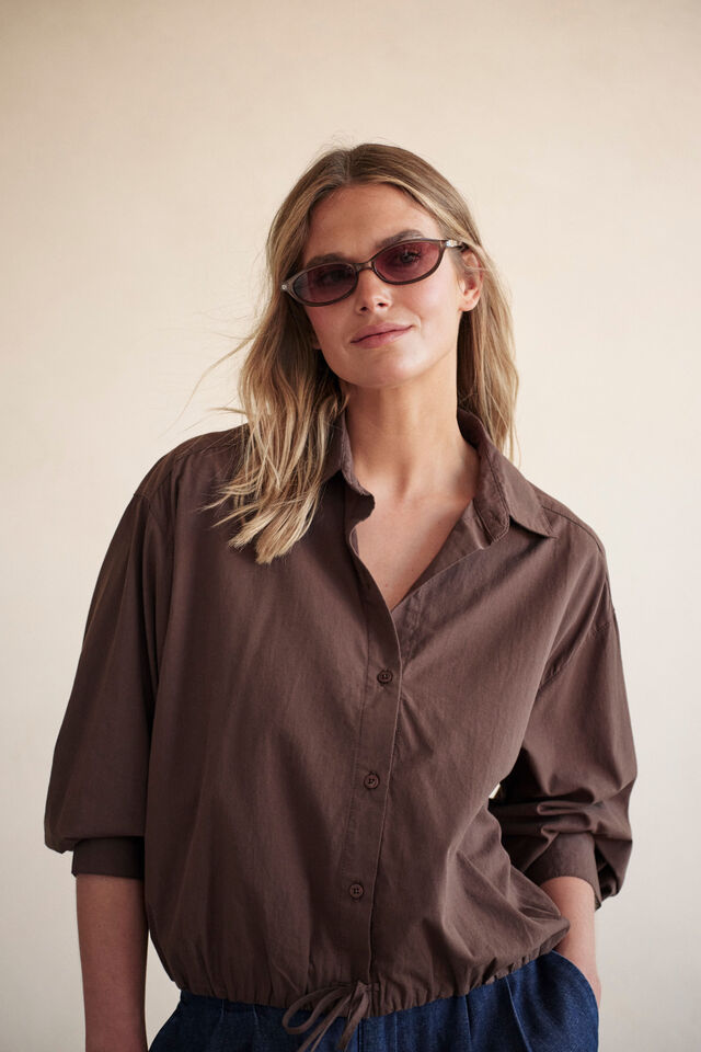 Clover Tie Shirt - Brunette
