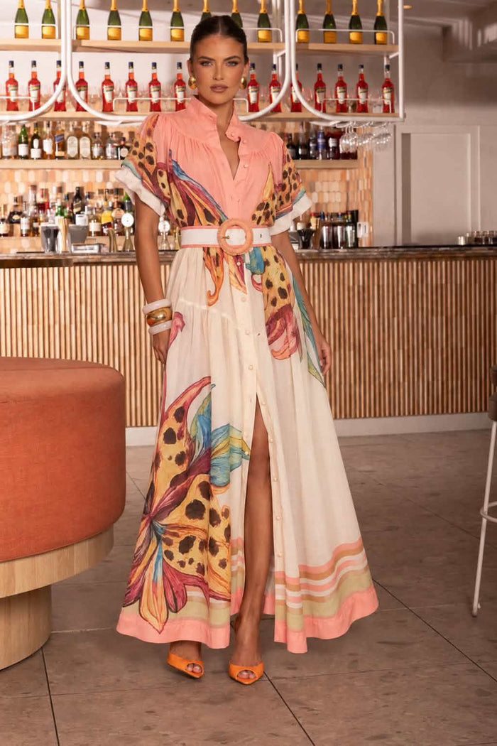 Cream Orchid Maxi Dress