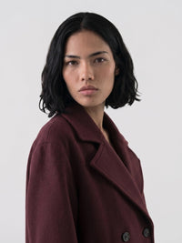 Wine Wool Blend Coat