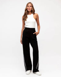 Black Pants with White Stripe