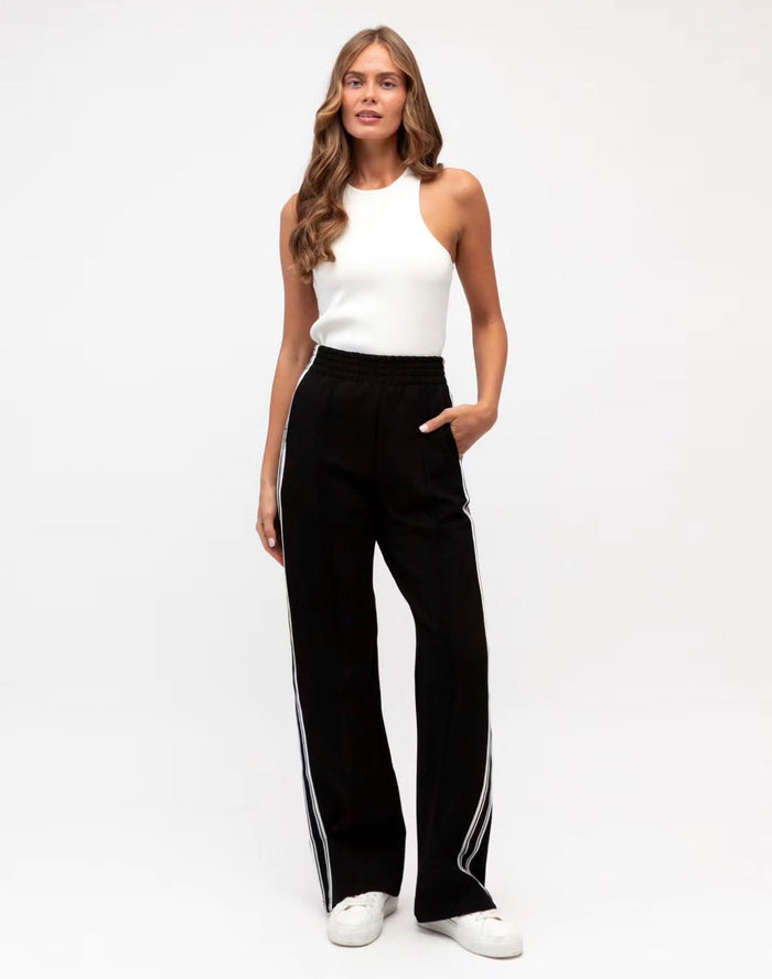 Black Pants with White Stripe