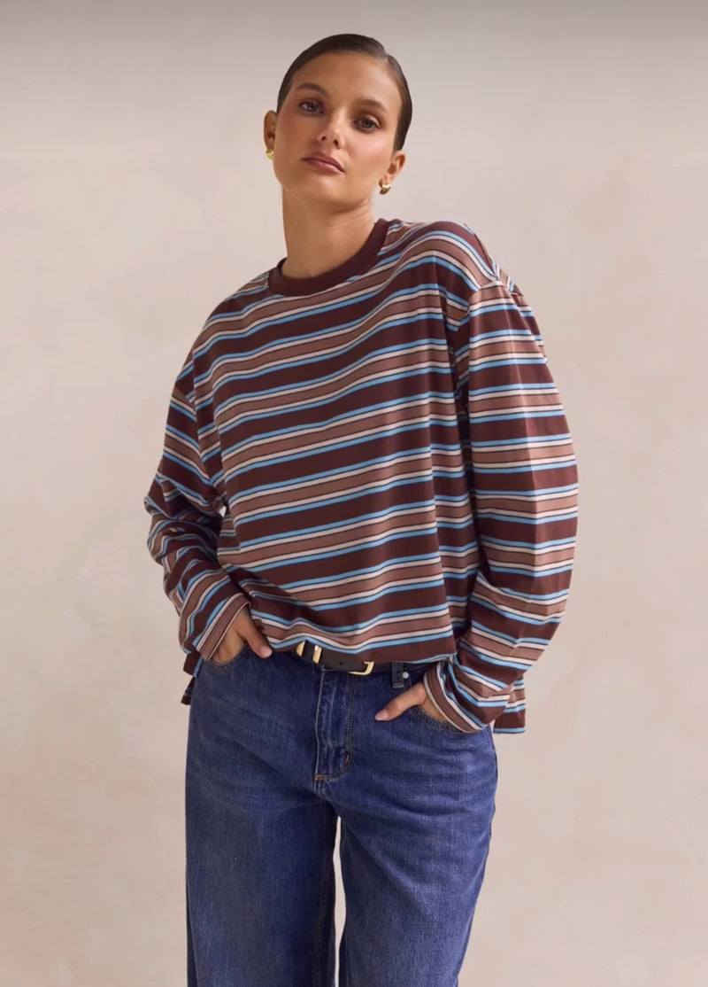 Bonnie Brown Stripe Top
