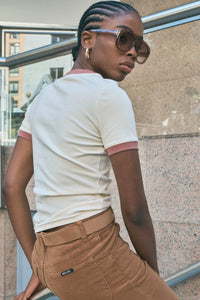 Classic Ringer Tee - Cream