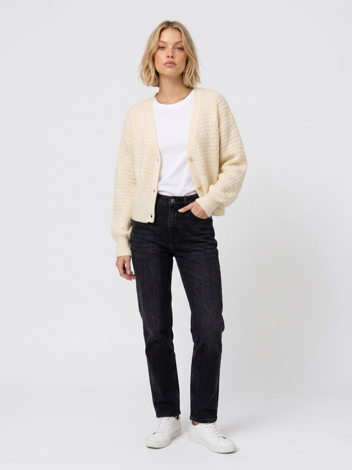 Shell Cashmere Cardigan - Cream