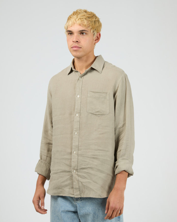 Linen Long Sleeve Shirt II - Khaki