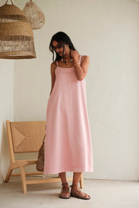 Remy Strappy Midi Dress - Blossom Pink