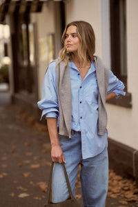 Peta Oversized Shirt - Sky Blue
