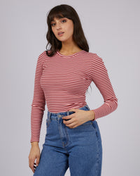 Eve Rib Stripe Long Sleeve - Pink