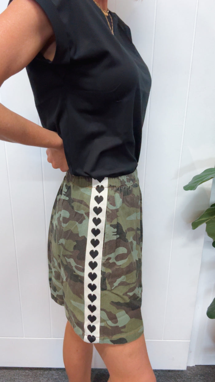 Camo Black Heart Skirt