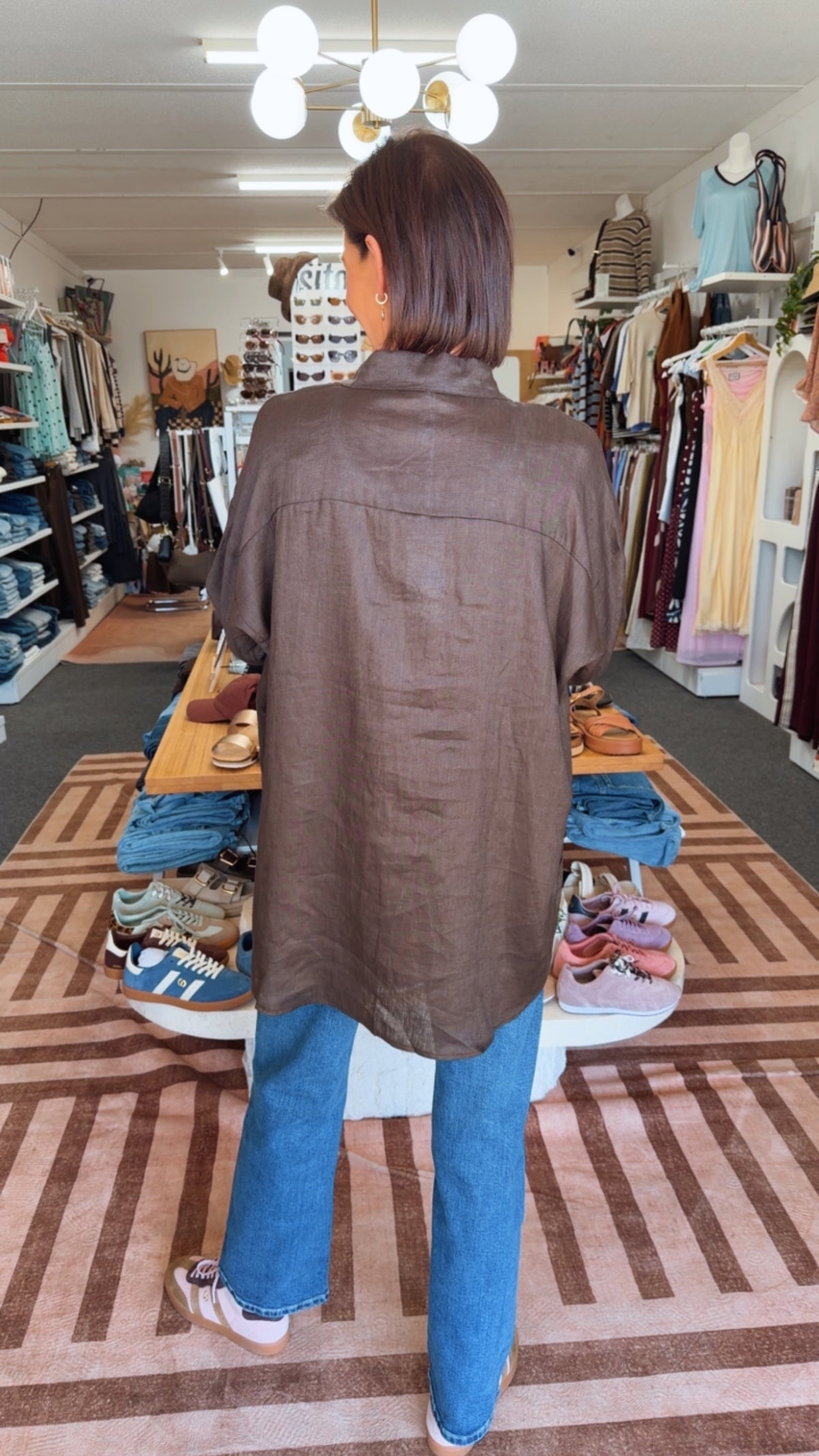 Chocolate Boyfriend Linen Shirt - Little Lies
