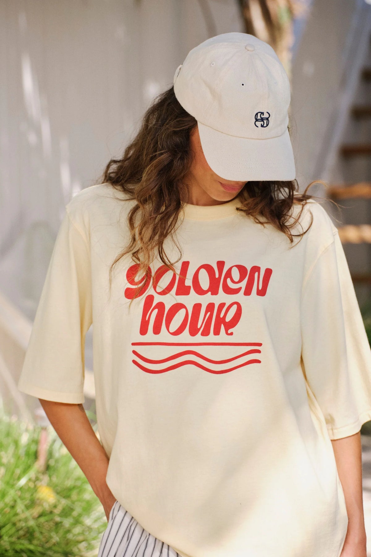Luna Oversized Tee - Butter/Golden Hour