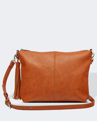 Daisy Stripe Crossbody Bag - Tan