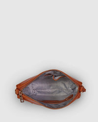 Daisy Stripe Crossbody Bag - Tan