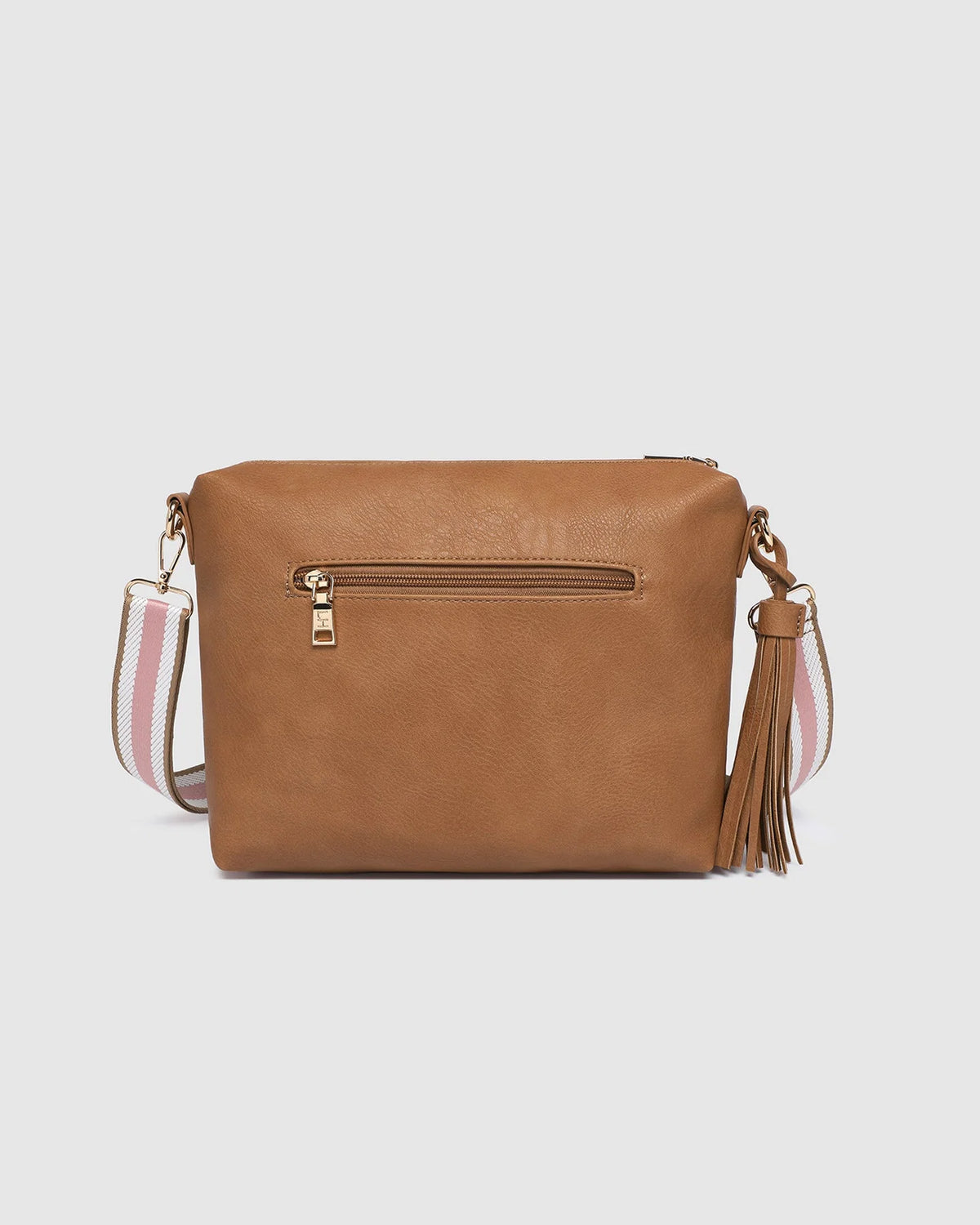 Daisy Stripe Crossbody Bag - Camel. Louenhide