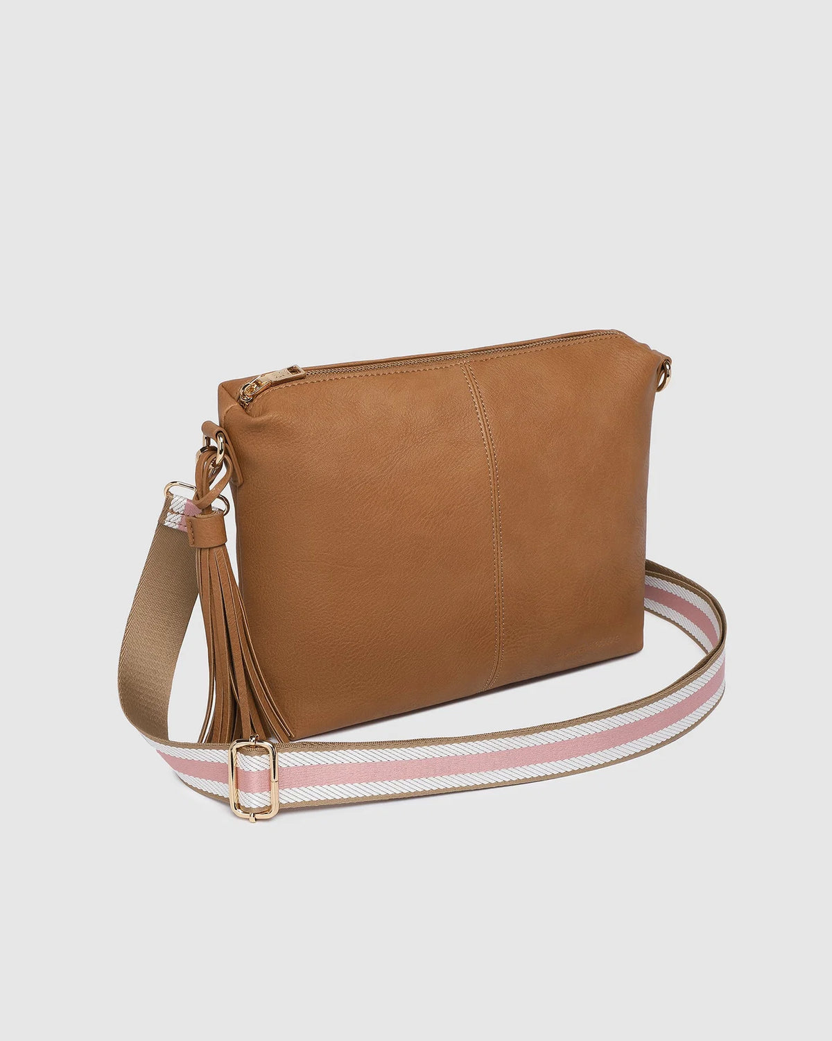 Daisy Stripe Crossbody Bag - Camel. Louenhide