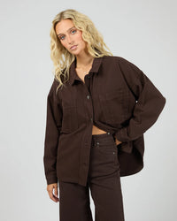 Dale Shacket - Brown. All About Eve
