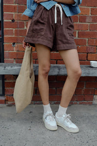 Darcy Relaxed Everyday Short - Chocolate. Ceres Life