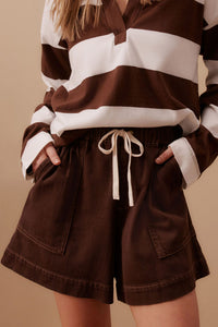 Darcy Relaxed Everyday Short - Chocolate. Ceres Life