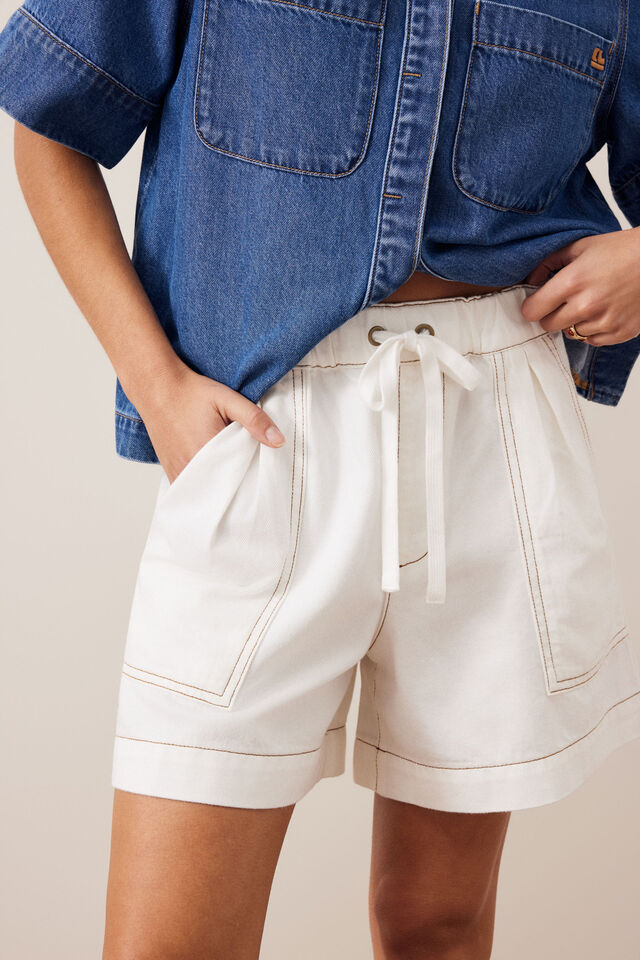 Darcy Relaxed Everyday Short - New Ecru. Ceres Life