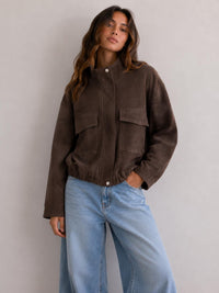 Dark Mocha Suede Jacket. By Frankie