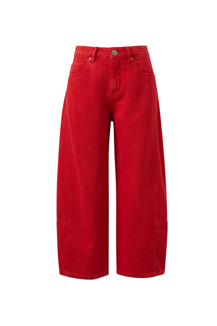 Demi Barrel Jean - Crimson