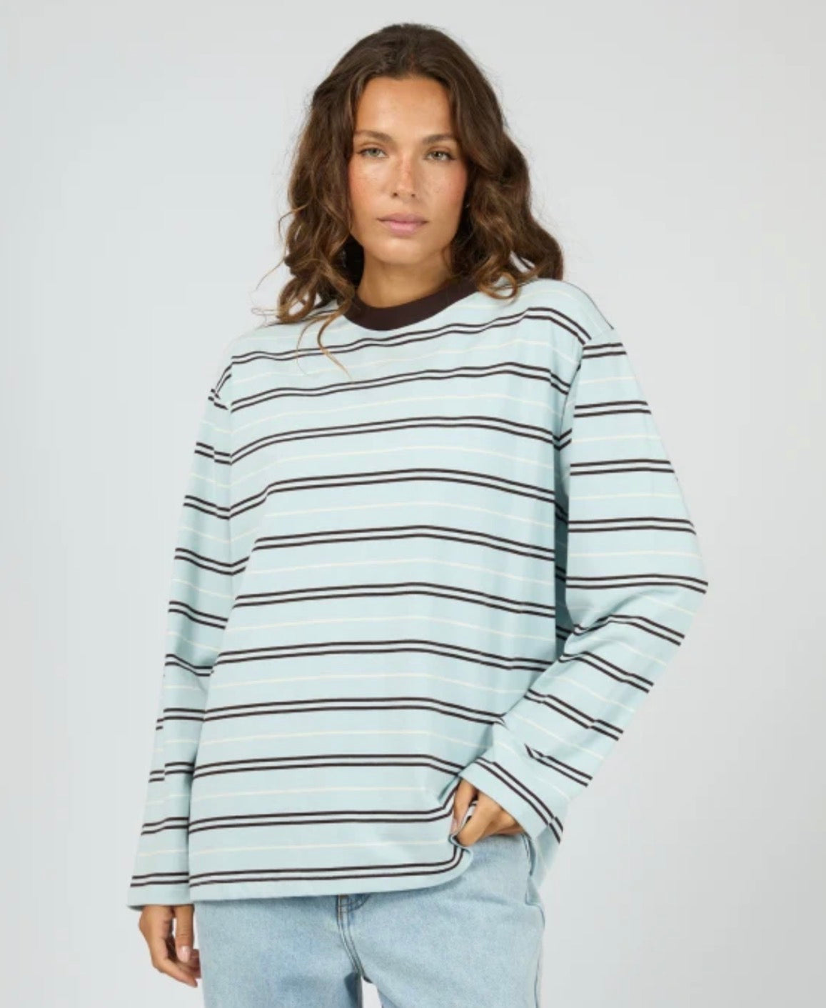 Stripe Long Sleeve Tee - Light Blue