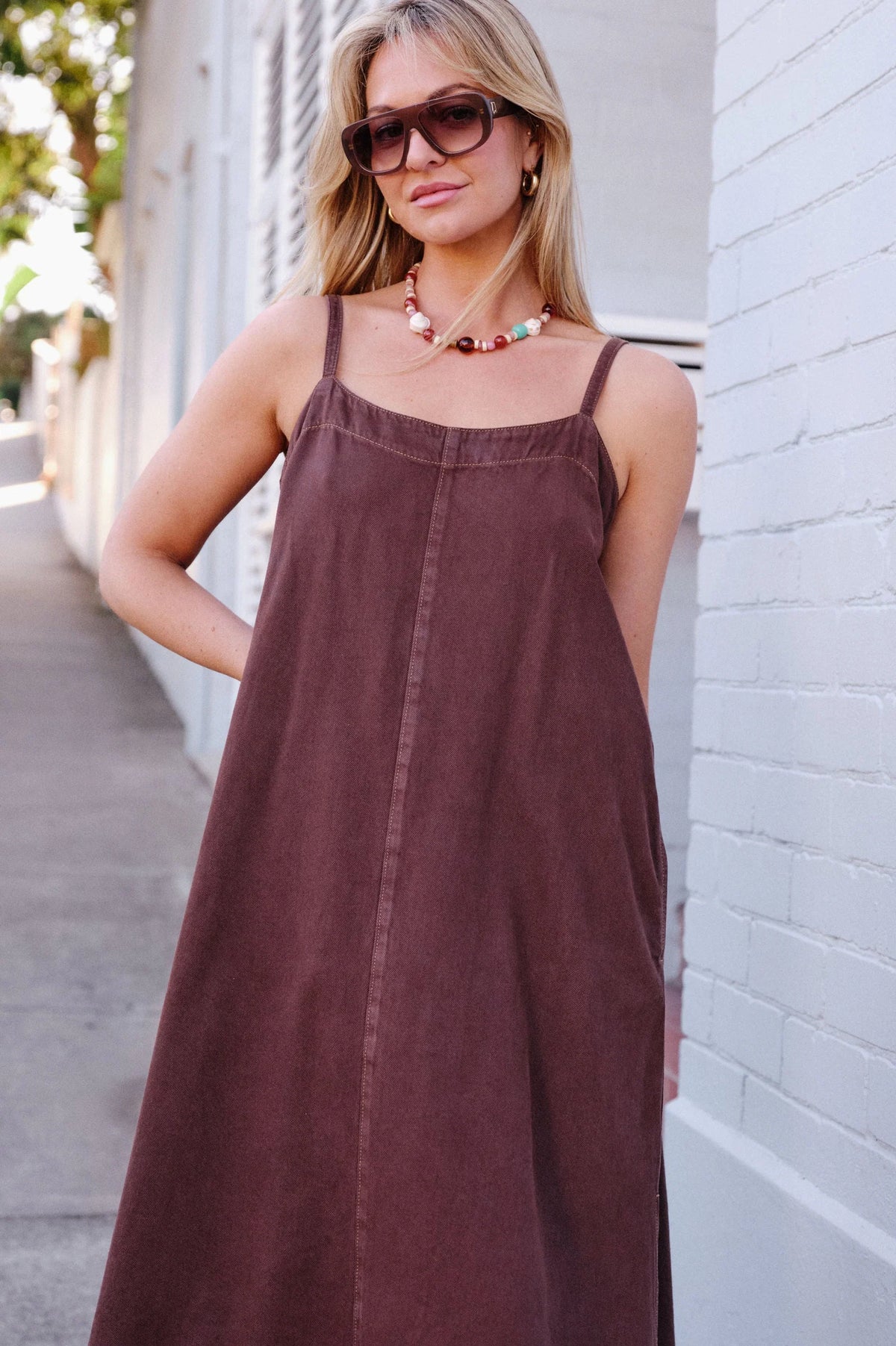 Remy Strappy Midi Dress - Chocolate