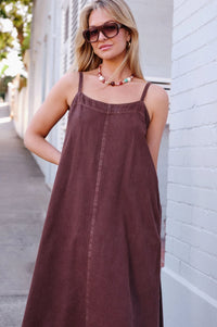 Remy Strappy Midi Dress - Chocolate