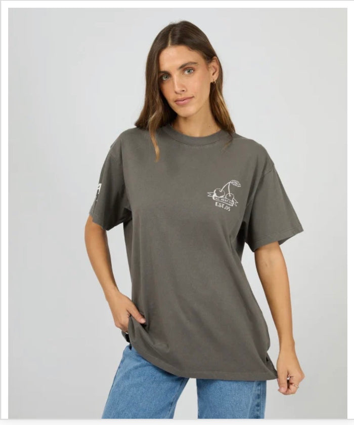 Cherry Pie Relaxed Tee - Charcoal