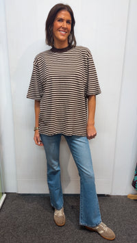 Paloma Oversized stripe Tee - Brown
