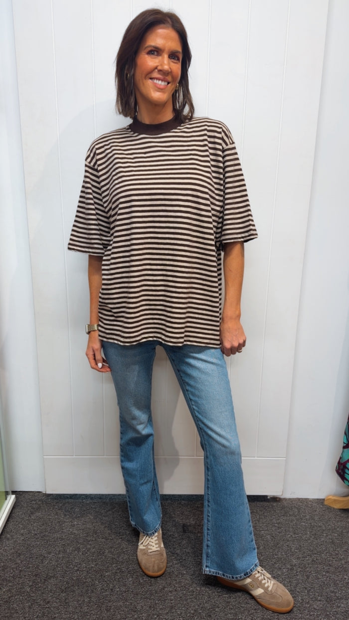 Paloma Oversized stripe Tee - Brown