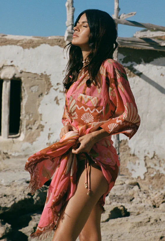 Oceana Travel Scarf - Coral