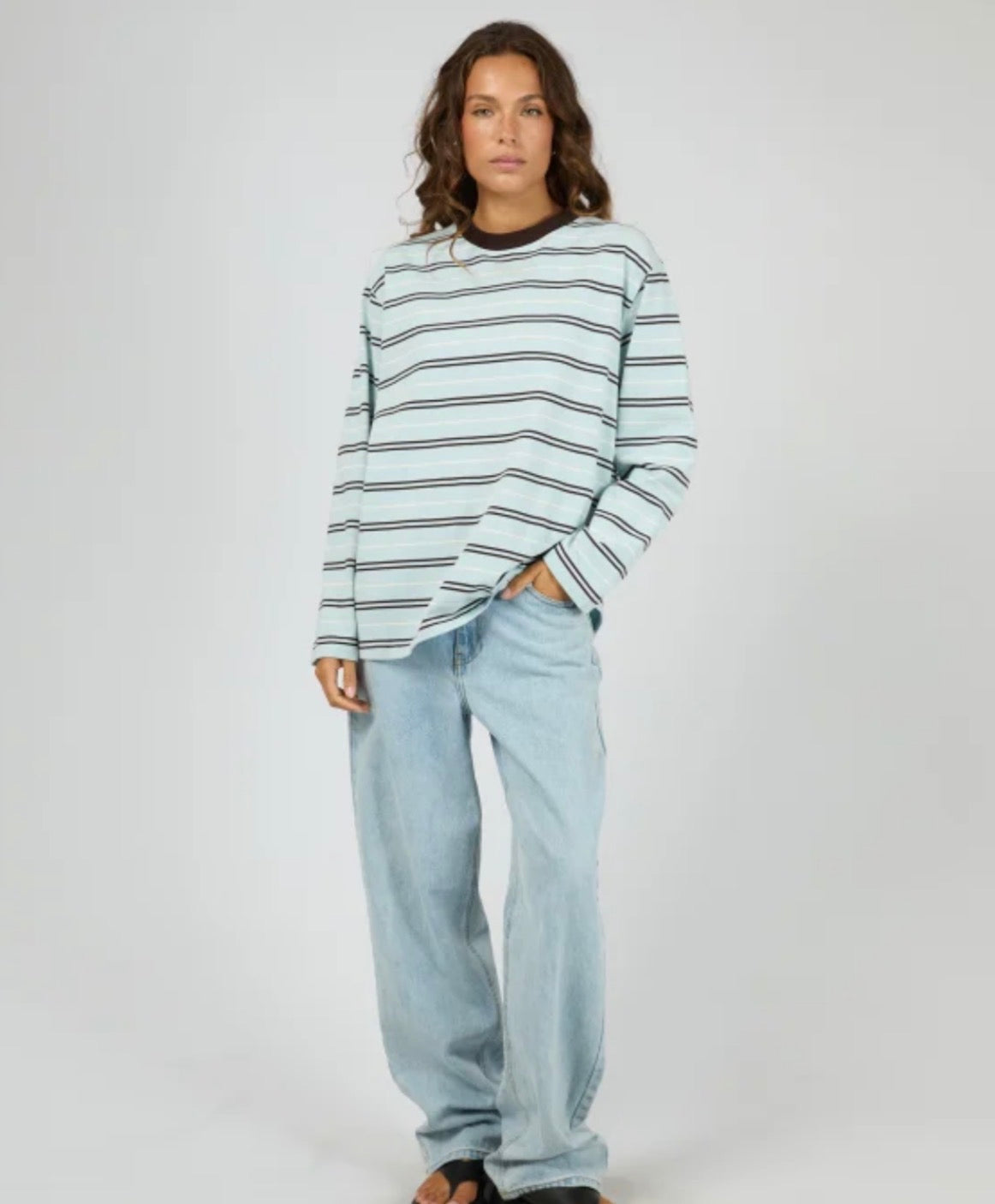 Stripe Long Sleeve Tee - Light Blue