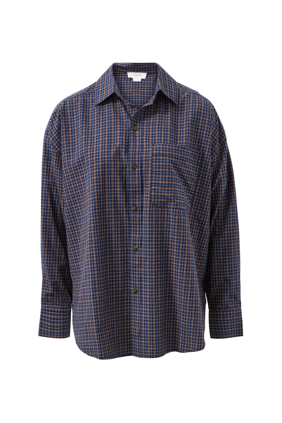 Peta Oversized Shirt - Navy Check