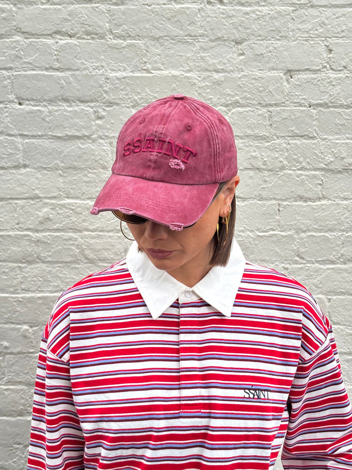 Ssaint Logo Cap - Cherry Acid Wash