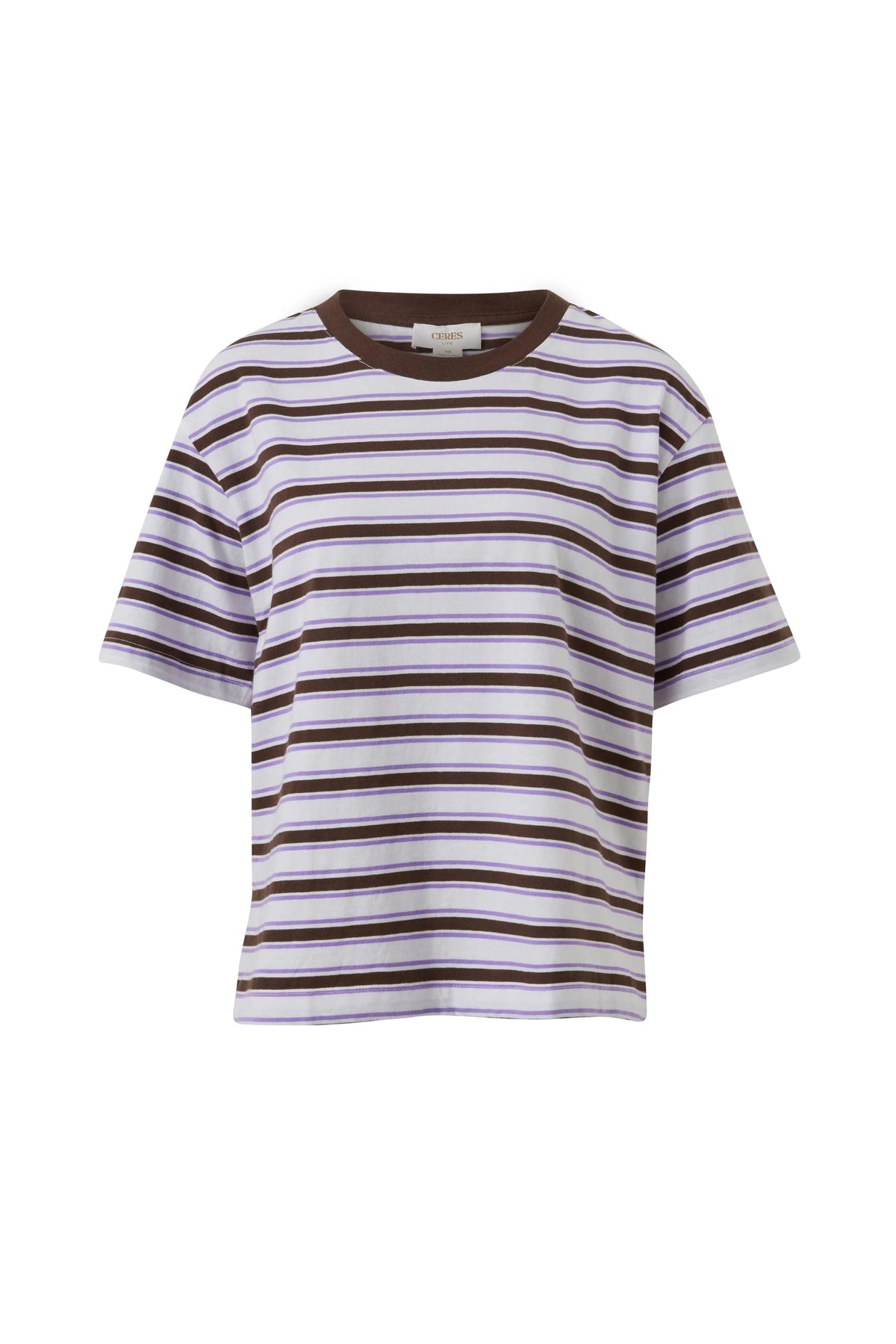 Stevie Slouchy Tee -Brunette Orchid Stripe