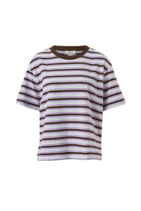 Stevie Slouchy Tee -Brunette Orchid Stripe