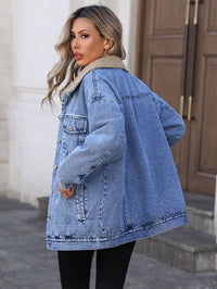 Fur Lined Boyfriend Denim Jacket