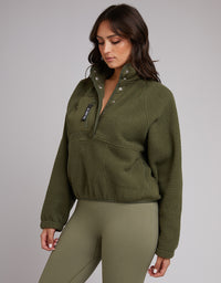 Active Teddy Zip 1/4 - Khaki