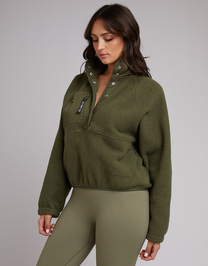 Active Teddy Zip 1/4 - Khaki