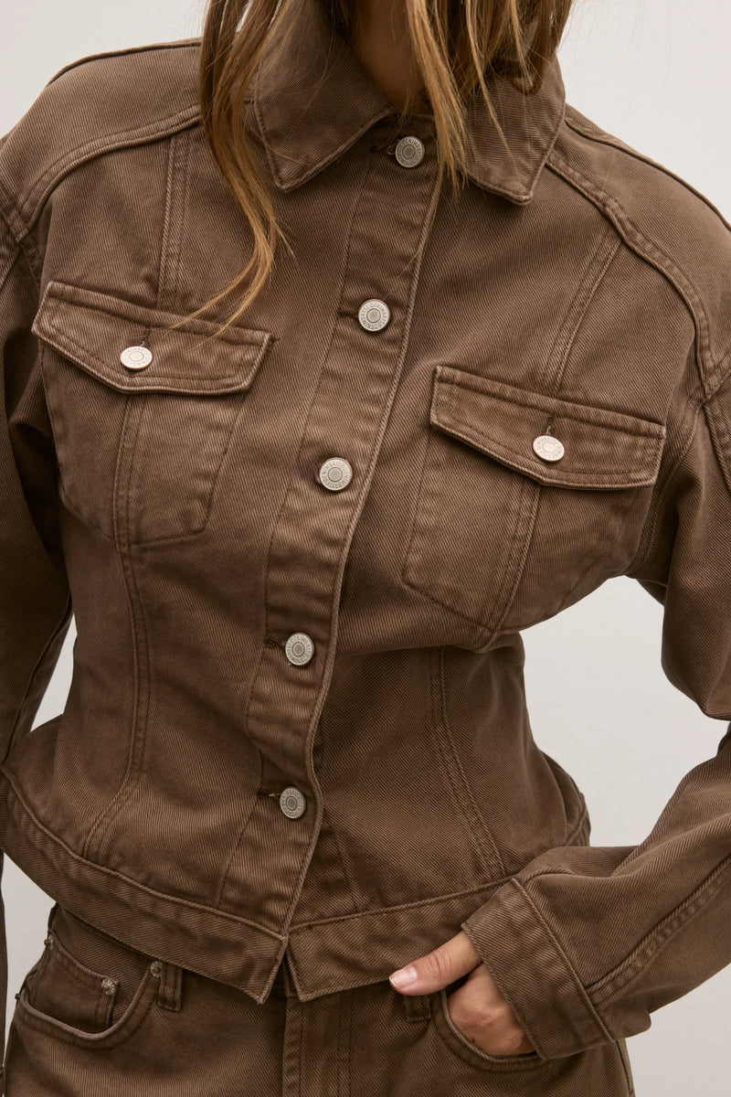 Violet Denim Jacket - Chocolate