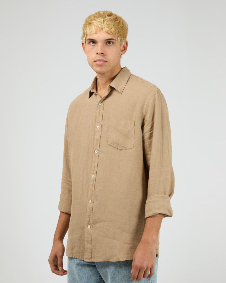 Linen Long Sleeve Shirt II - Tan