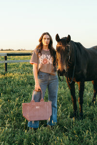 The Mallee Tote | Chocolate Cream Stripe
