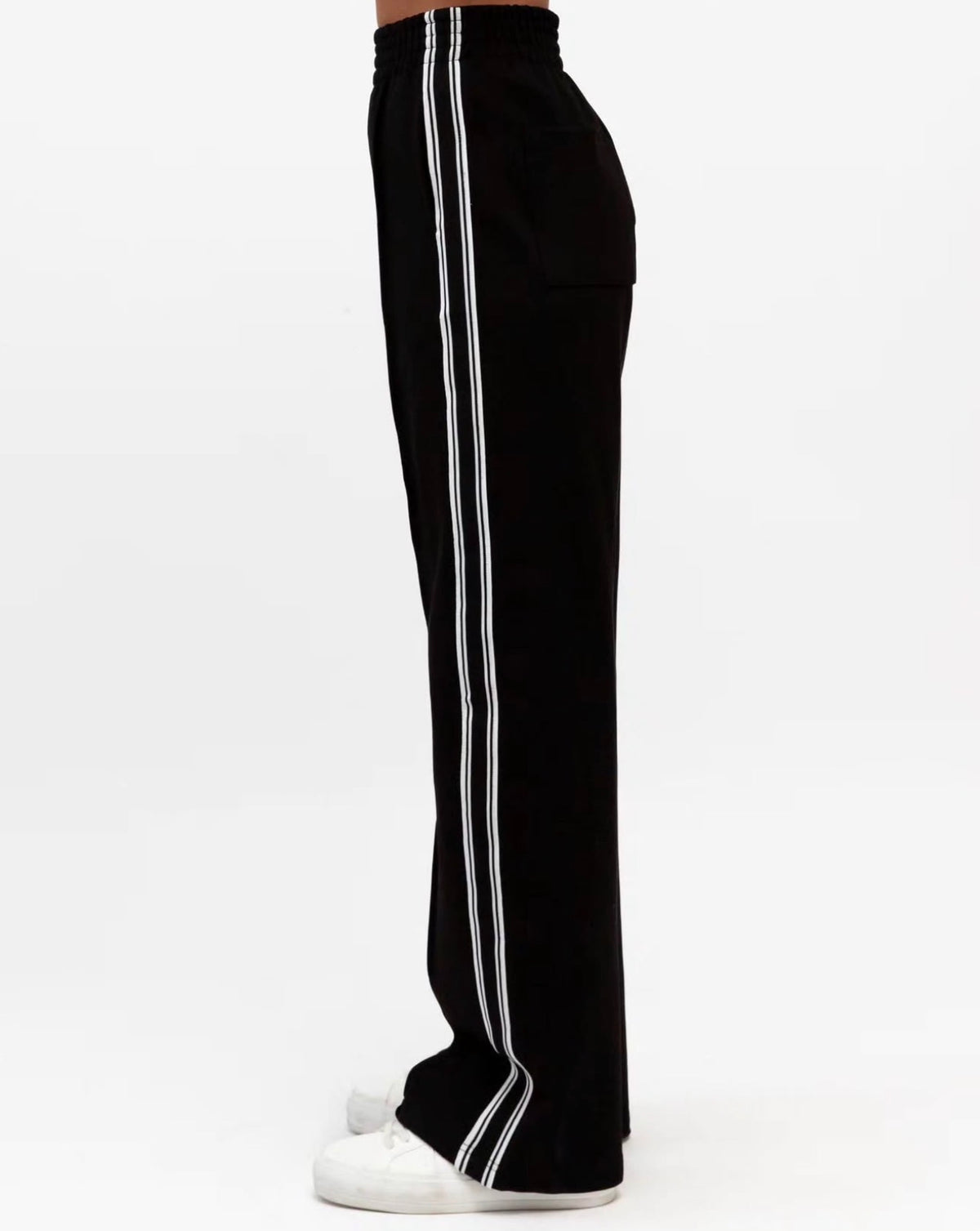 Black Pants with White Stripe